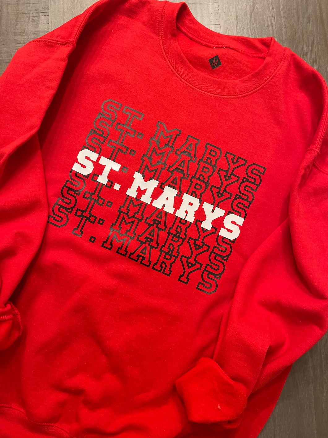 St. Marys Red Short Sleeve T-shirt, Long Sleeve T-Shirt, Crewneck Sweatshirt