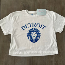 Load image into Gallery viewer, Lions Cropped White/Black Short Sleeve T-shirt