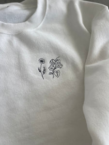 Embroidered Birth Flower Garden Sweatshirt