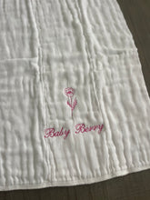 Load image into Gallery viewer, Birth Month Flower &amp; Name Burp Cloth