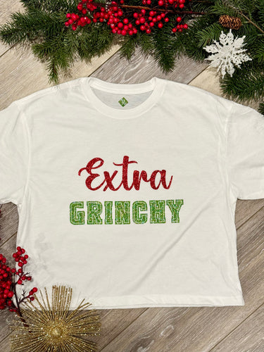 Extra Grinchy Cropped T-Shirt Christmas 2023