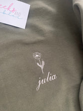 Load image into Gallery viewer, Youth Embroidered Birth Flower Sweatshirt