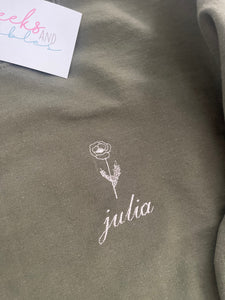 Youth Embroidered Birth Flower Sweatshirt