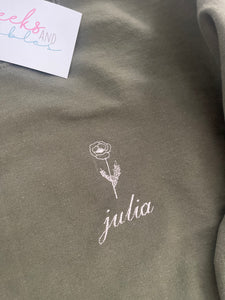 Embroidered Birth Flower Sweatshirt