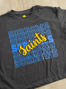 Sorrows Saints Cropped White/Black Short Sleeve T-shirt