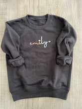 Load image into Gallery viewer, Toddler Colorful Embroidered Name Sweatshirt