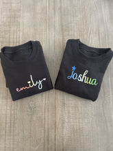 Load image into Gallery viewer, Toddler Colorful Embroidered Name Sweatshirt