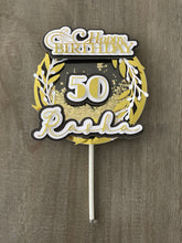 Load image into Gallery viewer, Gold, White, Black Shaker Cake Topper