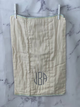 Load image into Gallery viewer, Organic Unbleached Gray Monogram Burp Cloth