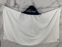Load image into Gallery viewer, Navy Bubble White Embroidery Bath Hoodie/Hooded Towel