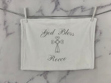 Load image into Gallery viewer, White Gray Embroidery Baptism Towel