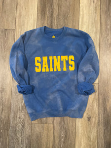 Saints Blue Bleach Dyed Sweatshirt