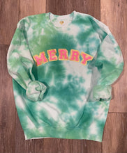 Load image into Gallery viewer, Hand Tie Dyed MERRY Sweatshirt