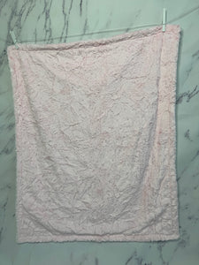 Blush Pink Marble Texture Flat White Back Blanket No Ruffle