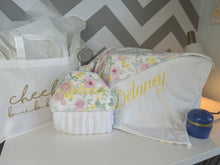 Load image into Gallery viewer, Floral pink, yellow &amp; Blue Blanket &amp; Towel Gift Set