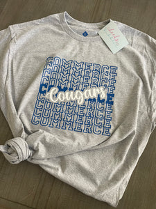 Commerce Cougars Short Sleeve T-shirt, Long Sleeve T-Shirt, Crewneck Sweatshirt