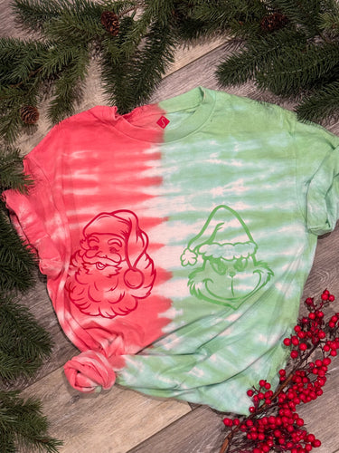 Half santa half grinch T-Shirt Christmas 2023