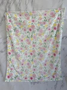 Floral pink, yellow & Blue Blanket & Towel Gift Set