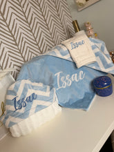 Load image into Gallery viewer, Baby Blue &amp; White Chevron Gift Set