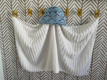 Load image into Gallery viewer, Baby Blue/Navy Lattice White Embroidery Bath Hoodie/Hooded Towel