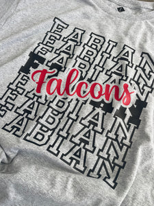 Fabian Falcons Heather Gray Short Sleeve T-shirt, Long Sleeve T-Shirt, Crewneck Sweatshirt