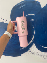 Load image into Gallery viewer, Pink Tumbler with Engraved Name