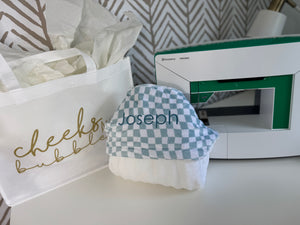 Wavy Mist & White Checkered Bath Hoodie/Hooded Towel