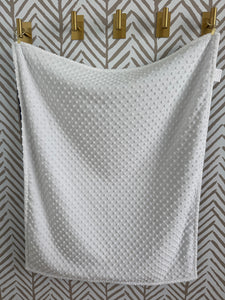 Flat Navy with White Bubble Back Blanket No Ruffle