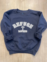 Load image into Gallery viewer, Refuge Ravens Adult/Youth Navy Crewneck
