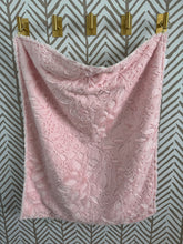 Load image into Gallery viewer, Pink embossed leaves with Flat ivory back &amp; Bow Burp Cloth Gift Set