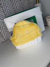Load image into Gallery viewer, Canary Hyde with White Embroidery Hooded Towel