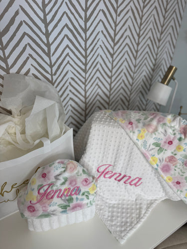 Floral pink, yellow & Pink Embroidery Gift Set