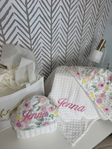 Floral pink, yellow & Pink Embroidery Gift Set