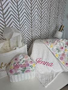Floral pink, yellow & Pink Embroidery Gift Set