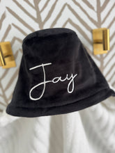 Load image into Gallery viewer, Flat Black White Embroidery Bath Hoodie/Hooded Towel