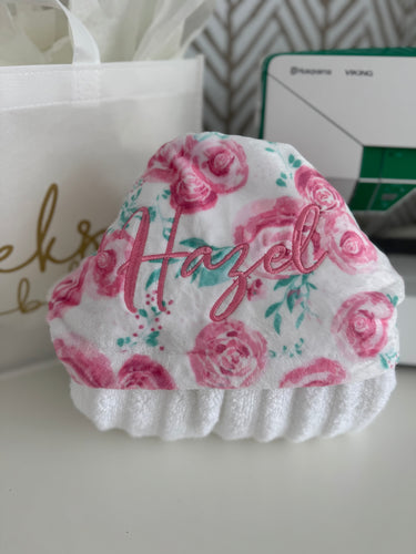 Pink Roses Bath Hoodie/Hooded Towel
