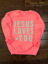 Load image into Gallery viewer, Jesus Loves You Sweatshirt Youth &amp; Adult