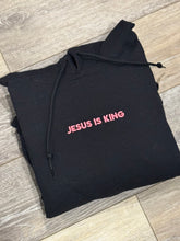 Load image into Gallery viewer, Electric Embroidered Jesus is King Adult &amp; Youth Gildan Sweatshirt