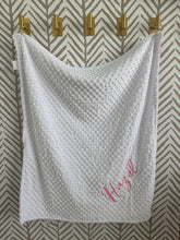 Load image into Gallery viewer, Pink Roses with White Bubble Back Blanket