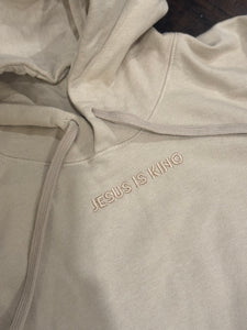 Monochromatic Embroidered Jesus is King Adult & Youth Gildan Sweatshirt