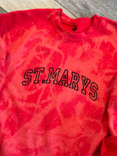 Load image into Gallery viewer, Red Bleach Burst Embroidered St. Marys Sweatshirt