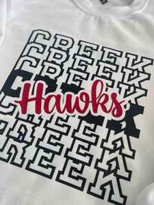 Creek Hawks Short Sleeve T-shirt, Long Sleeve T-Shirt, Crewneck Sweatshirt