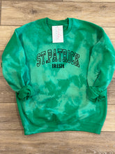 Load image into Gallery viewer, Green Bleach Burst Embroidered St. Patrick Irish Sweatshirt