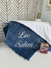 Load image into Gallery viewer, Denim Blue Oxford Flat White Back Blanket No Ruffle