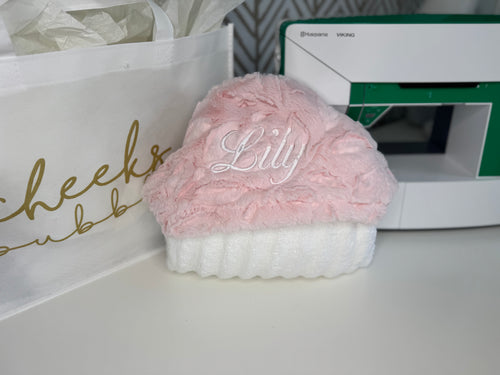 Pink Embossed Leaf Hoodie/Hooded Towel