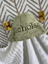 Load image into Gallery viewer, Thyme Hyde with Olive Embroidery Bath Hoodie/Hooded Towel