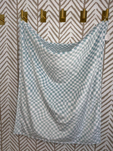 Load image into Gallery viewer, Wavy Checkered Mist &amp; White Blanket