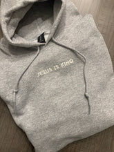 Load image into Gallery viewer, STOCK SALE AS PICTURED - Gray Adult Medium with Jesus is King embroidered in ivory