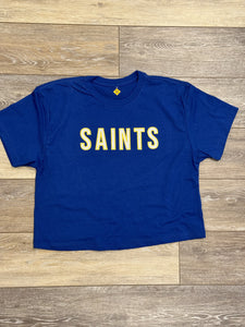 Saints Cropped Cobalt Short Sleeve T-shirt