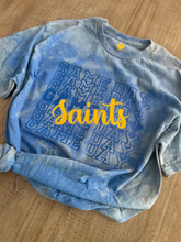 Load image into Gallery viewer, Saints Game Day Blue Bleach Dyed T-shirt